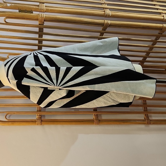 Vintage EY Boutique black silver metallic shimmery cardigan crystal zipper pull - Picture 11 of 15